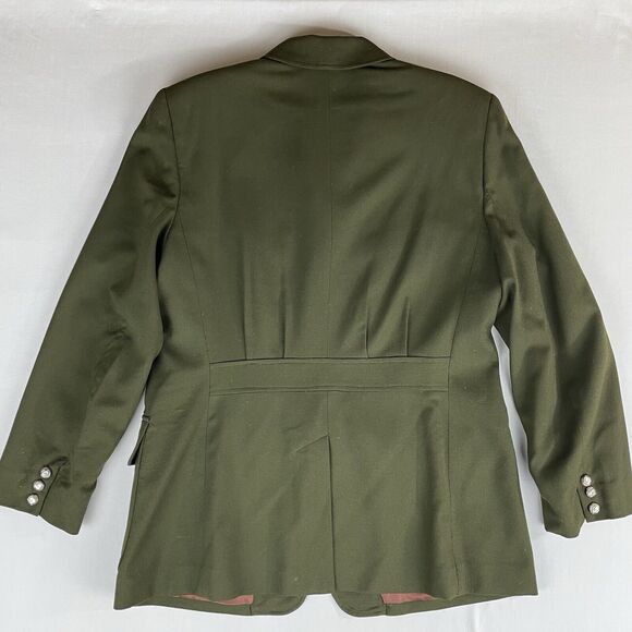 Ralph Lauren Wool Equestrian Jacket Women's Vintage 12 Green Gabardine Military - Picture 5 of 16